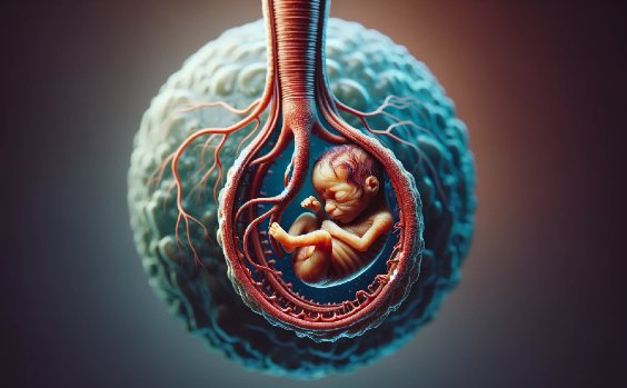 Kind im Mutterleib - künstlerische Darstellung