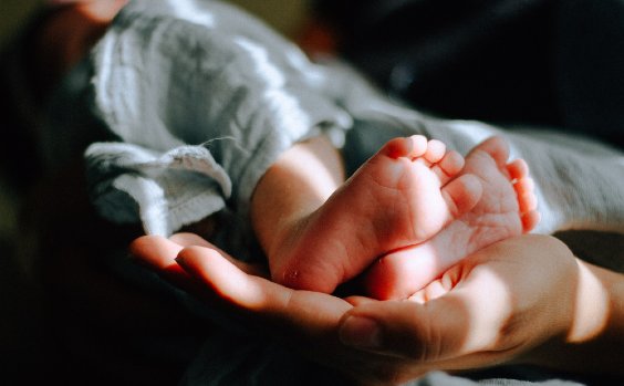Füße vom Baby, Hand