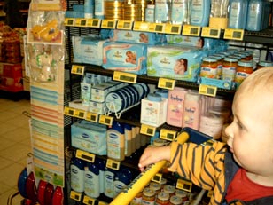 Es gibt eine Riesenauswahl an Pflegeprodukten für das Baby